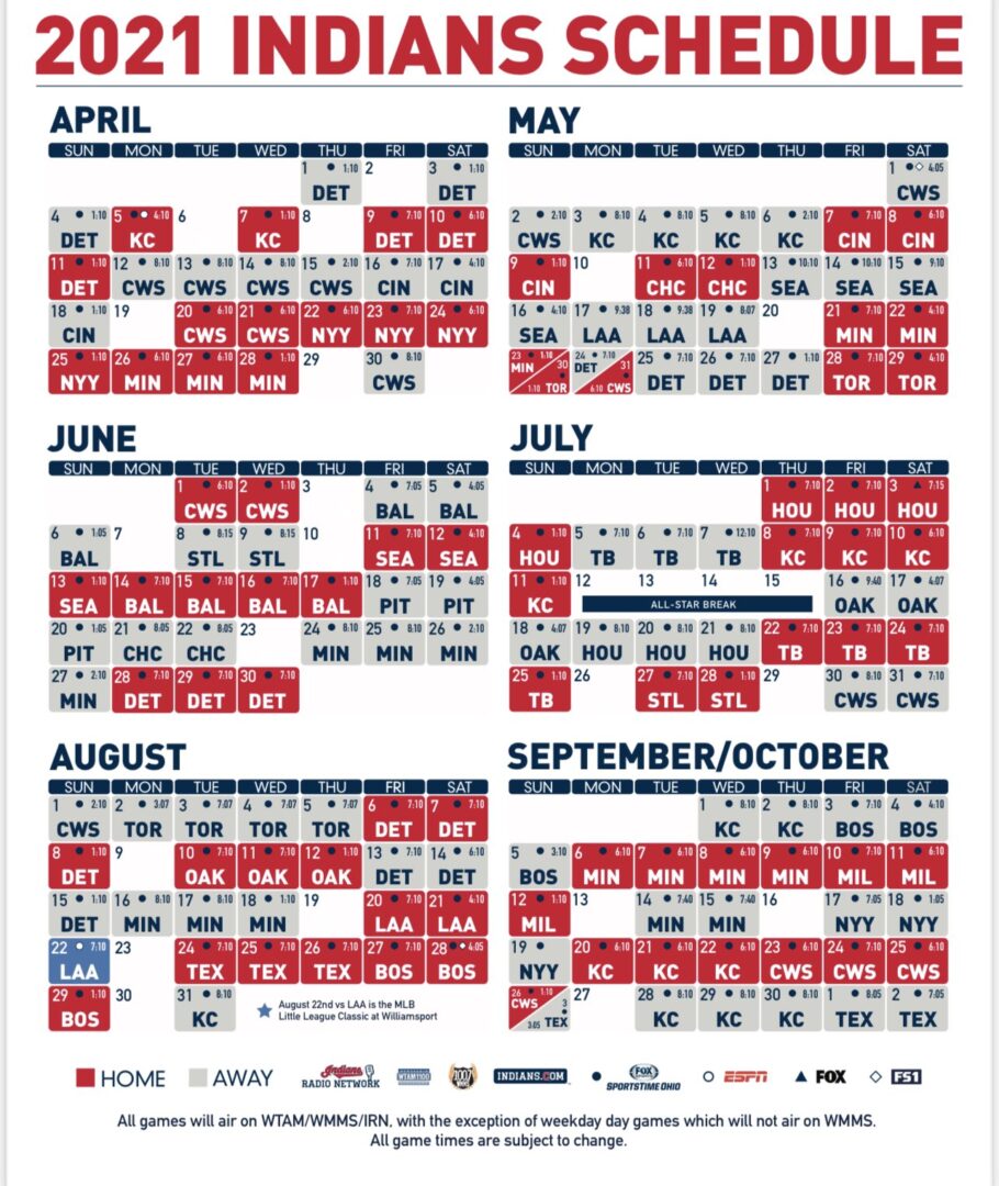 Cleveland Indians 2021 Schedule Mega Sports News