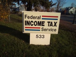 Federal income tax service signage