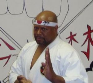 A man practicing martial arts