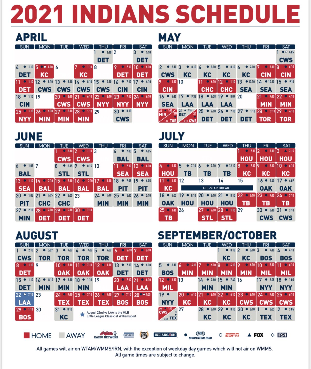 Cleveland Indians 2021 Schedule – Mega Sports News