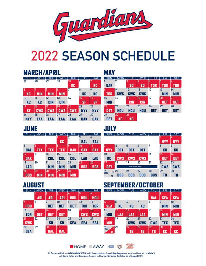 Cleveland Guardians 2022 Schedule – Mega Sports News