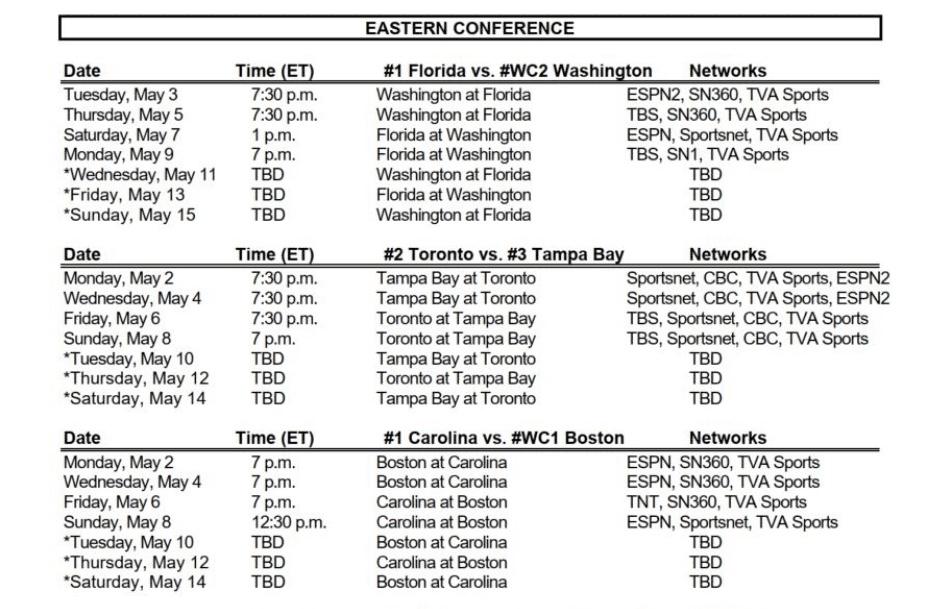 NHL News: 2022 Stanley Cup Playoffs First Round Schedule - Mega Sports News