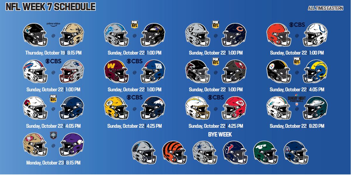 NFL Week 7 Schedule Mega Sports News